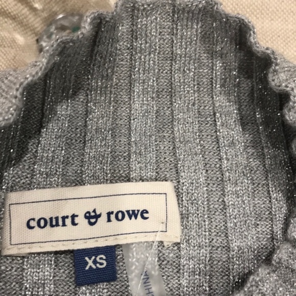 Court & Rowe Metallic Mock Neck Ribbed Sweater - Picture 3 of 6